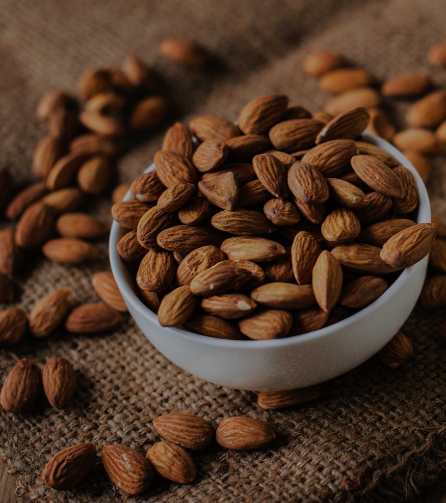 a bowl full of almonds