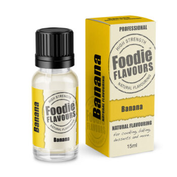 banana natural flavouring bottle and box