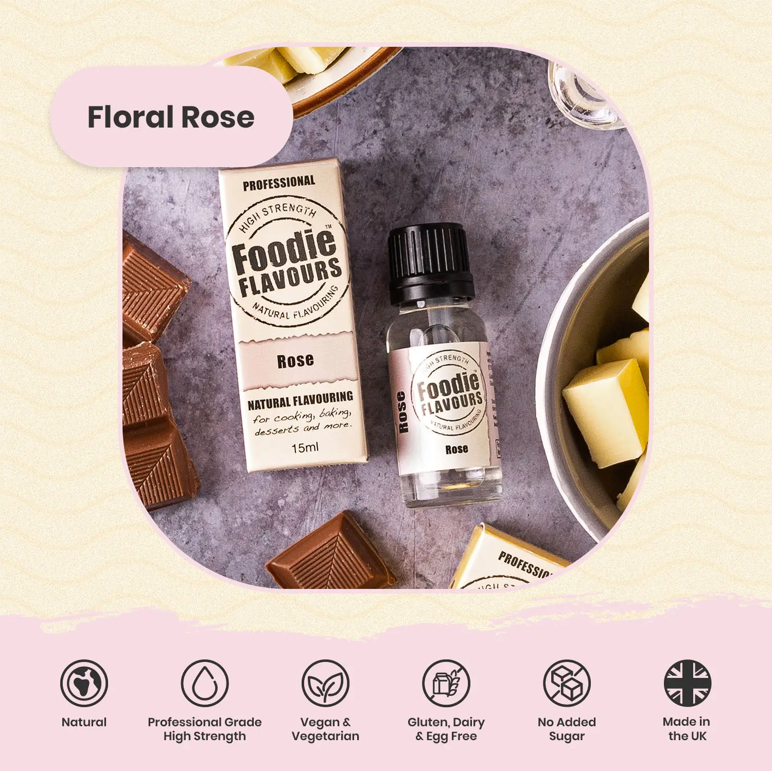 Rose Natural Food Flavouring | Foodie Flavours | Features