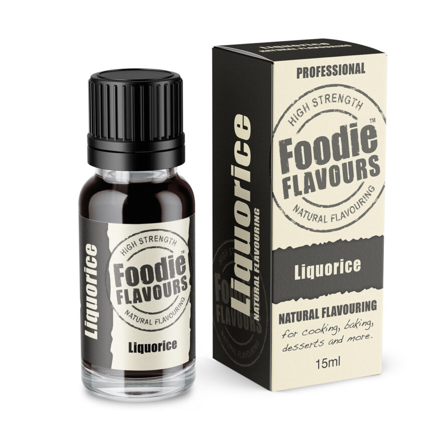 Liquorice natural flavouring bottle and box