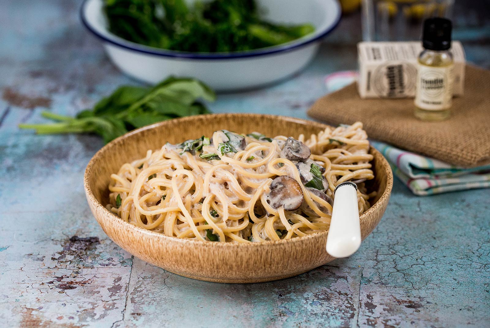 Vegan Creamy Lemon and Basil Pasta