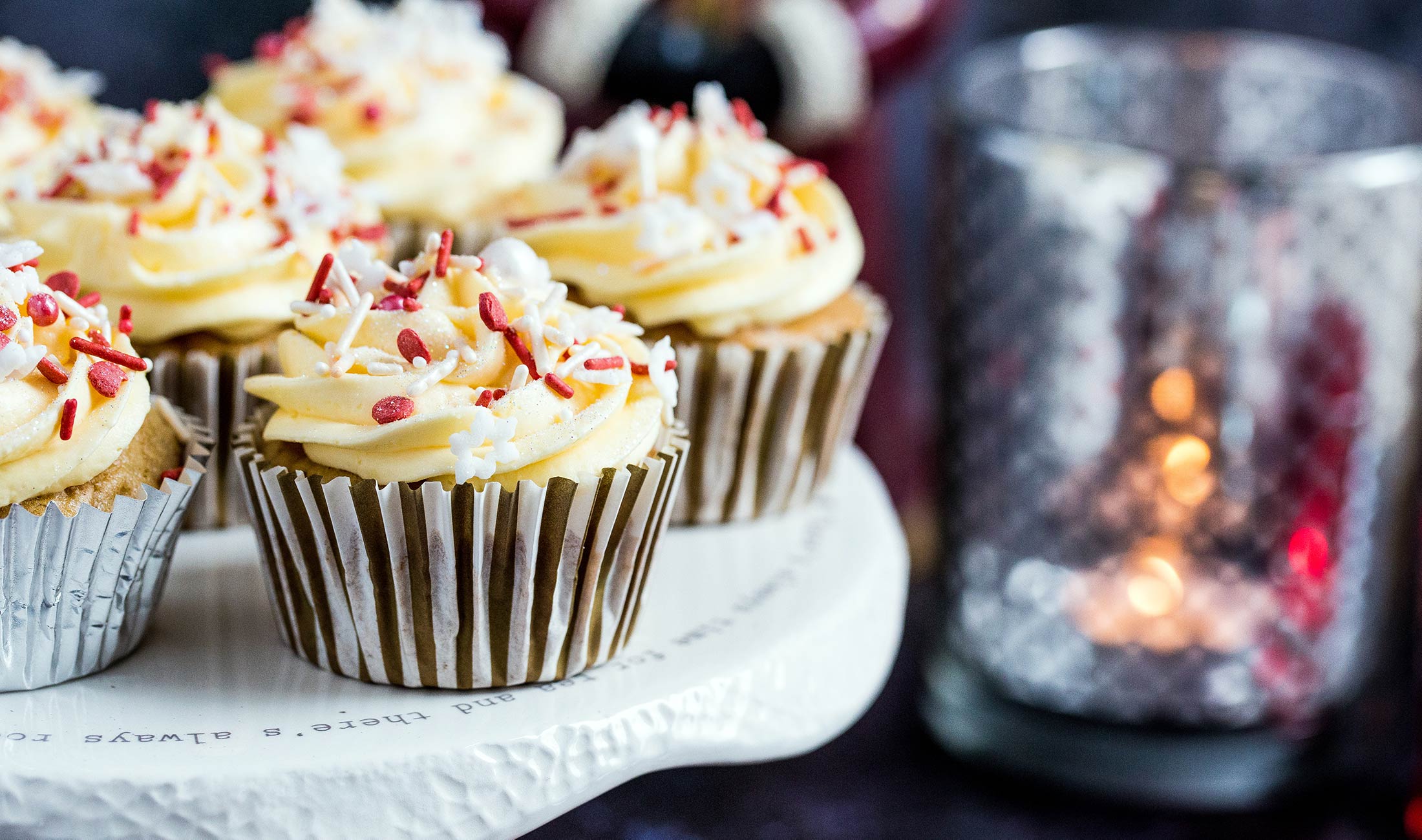 Xmas Pudding Muffins with Irish Cream Frosting