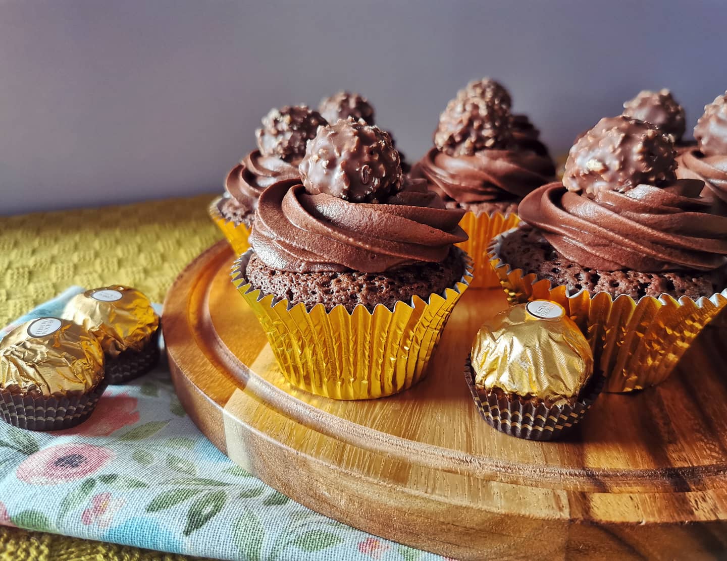 Ferrero Rocher Chocolate Cupcakes