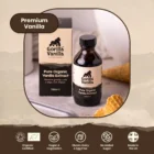 Glass bottle of Gorilla Vanilla, Organic Vanilla Extract