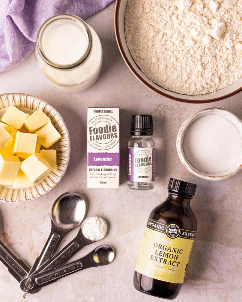 Ingredients for Lavender Scones