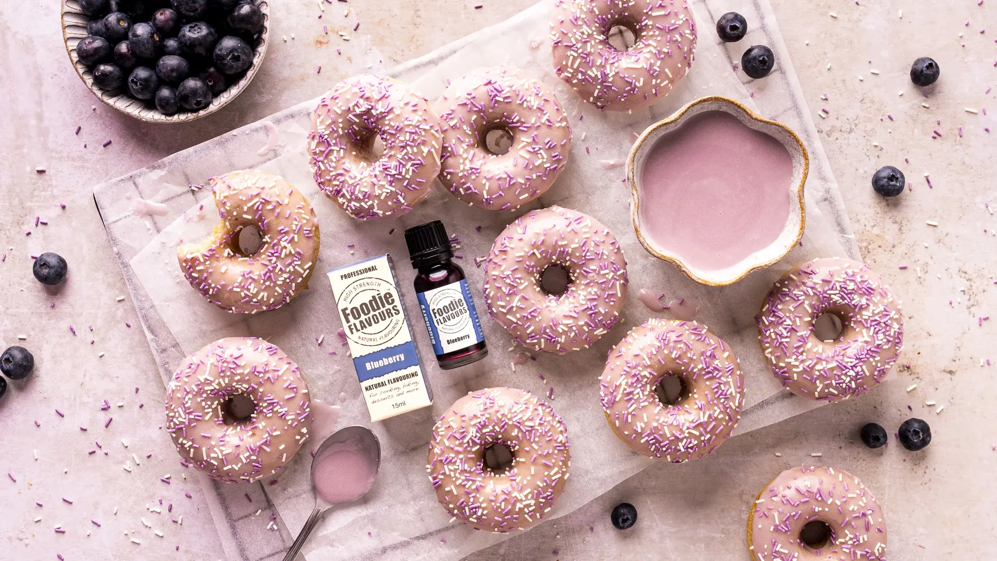 Baked Blueberry Doughnuts