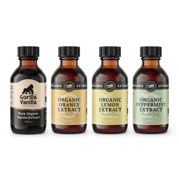 Organic Extracts Bundle, Gorilla Vanilla Extract, Orange Extract, Lemon Extract, Peppermint Extract - Foodie Flavours