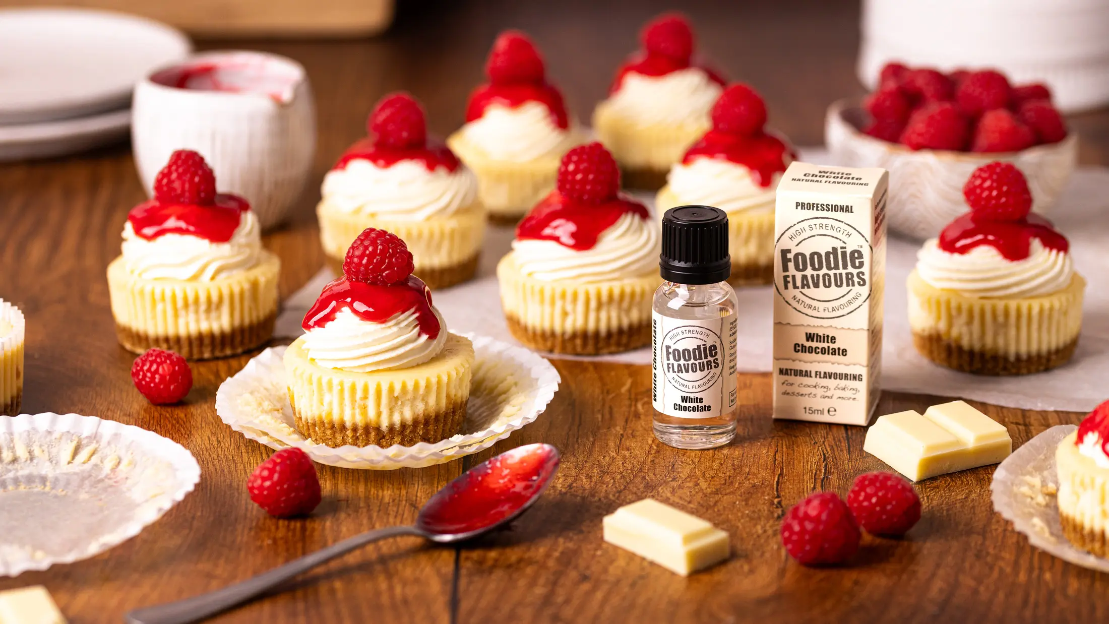 White Chocolate Mini Cheesecakes